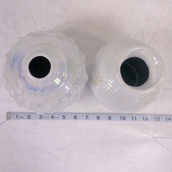 Set of Reflective Glossy Pearl Textured Vases Pottery Minimalist Neutral Decor - Picture 8 of 12